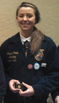2012 FFA Dairy Handlers Overall Winner, Jessica Pralle from Wisconsin