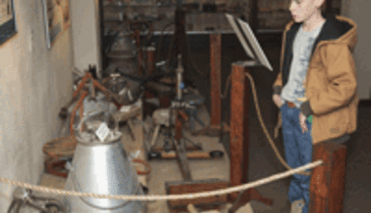 boy looking at National Dairy Shrine display