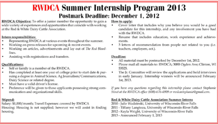 RWDCA intership photo