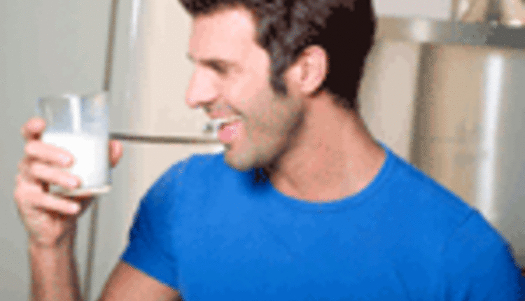 Man drinking milk