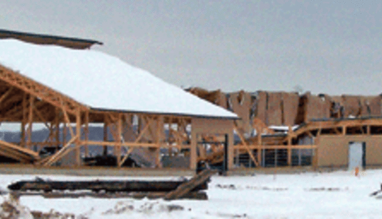 collapsed barn