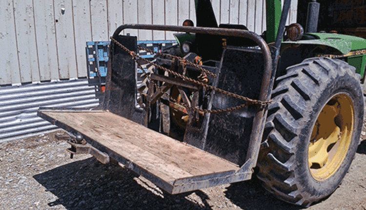 platform mounted on tractor front end