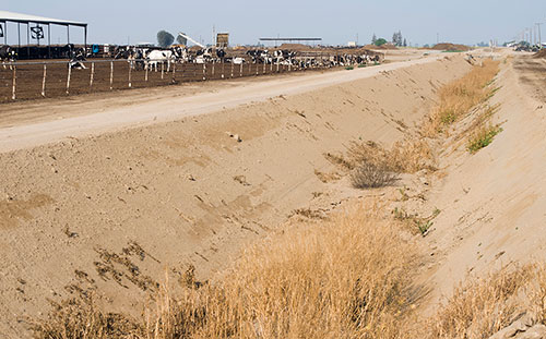 dry ditch with no water in California