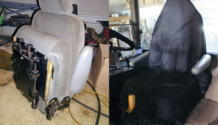 recycled seat for better tractor ride