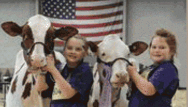 girls with red and white calves